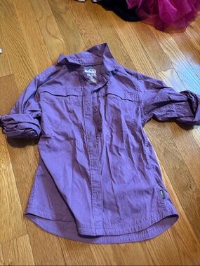 REI Girls Purple Button-Up Outdoor Shirt